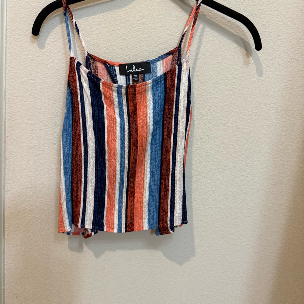 Lulu's Vibrant Striped Cami Crop Top